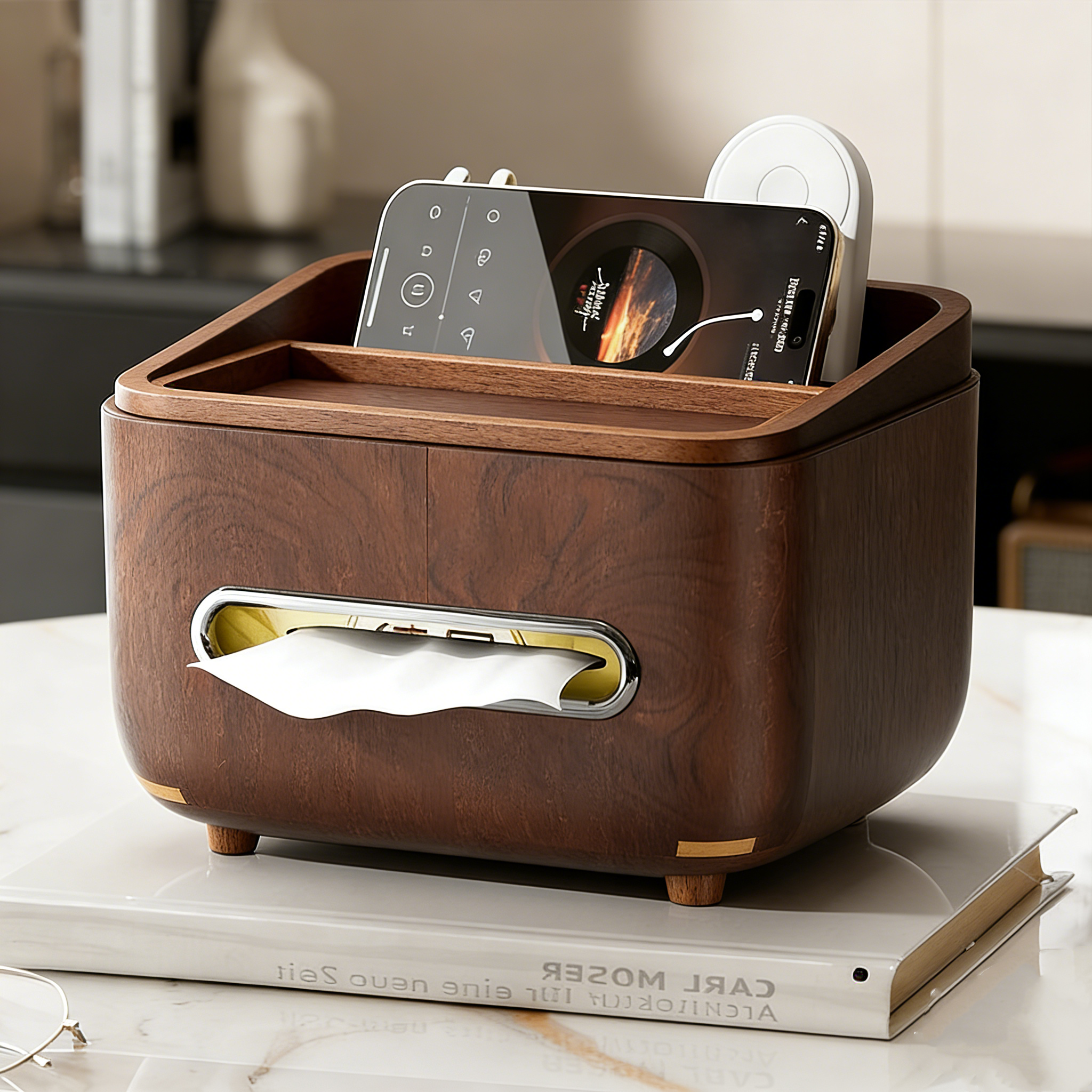 Multifunctional Wood-Grain Storage Box