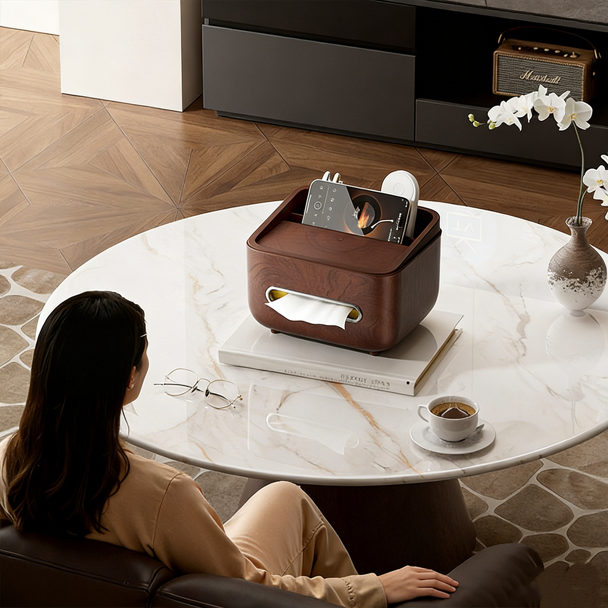 Multifunctional Wood-Grain Storage Box