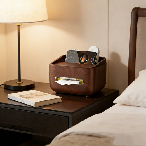 Multifunctional Wood-Grain Storage Box